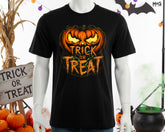 Trick or Treat Evil Pumpkin T-shirt Halloween 2025 Holiday Celebration Tee